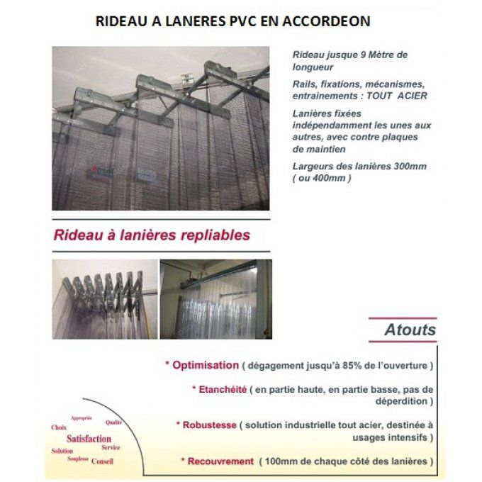 RIDEAU LANIÈRES PVC ACCORDÉON